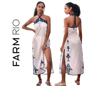 Farm Rio x Anthropologie Graphic Halter Dress